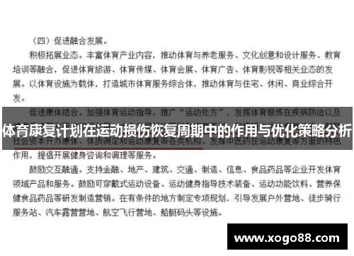 体育康复计划在运动损伤恢复周期中的作用与优化策略分析